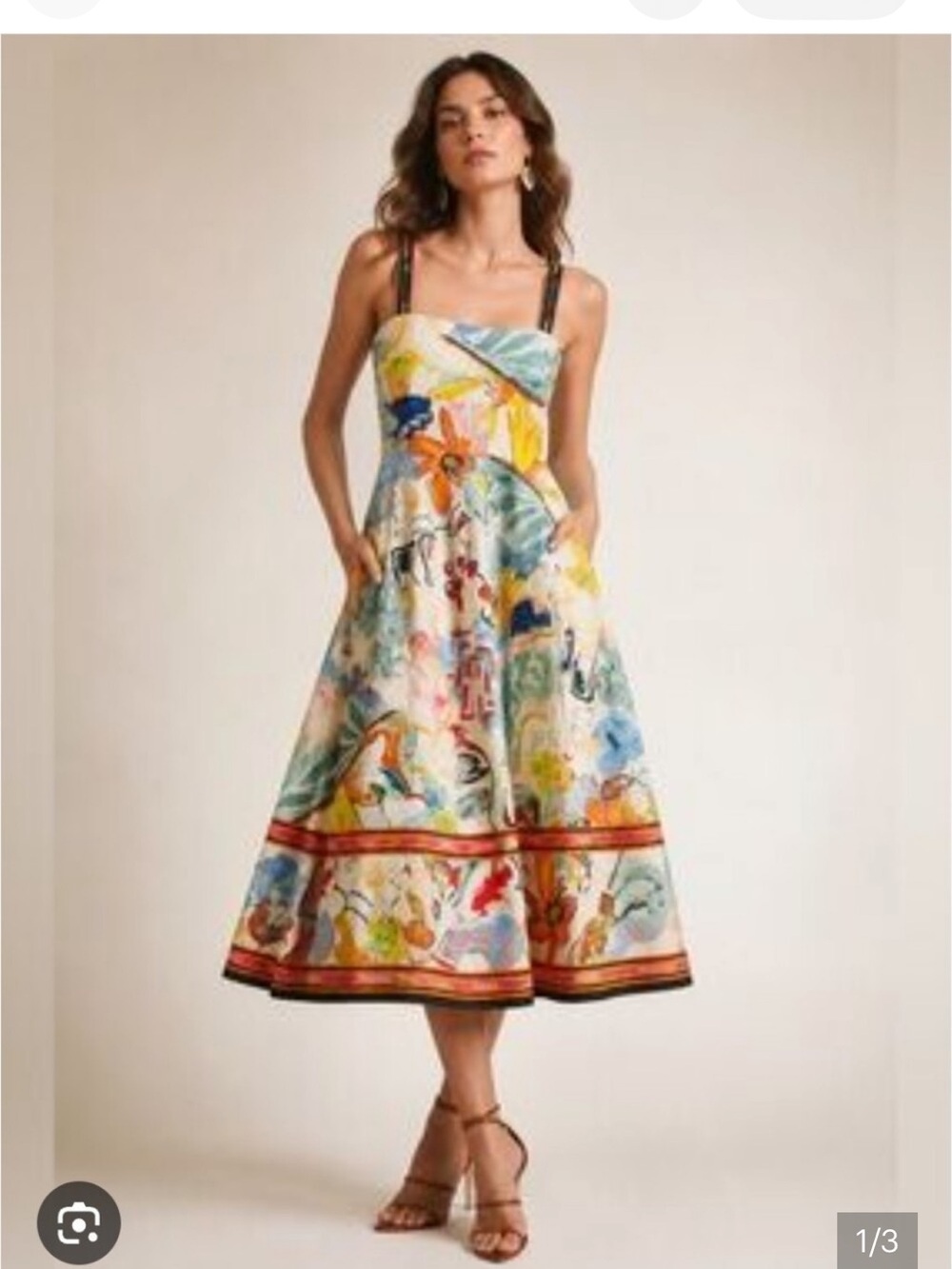 Caroline Constas gelato euro vacation midi cotton Anthropologie dress size M